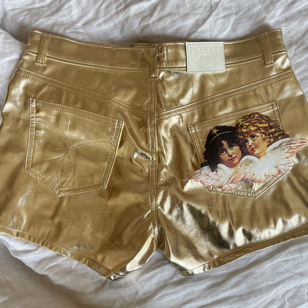 Fiorucci Gold Cherub High Waisted Shorts